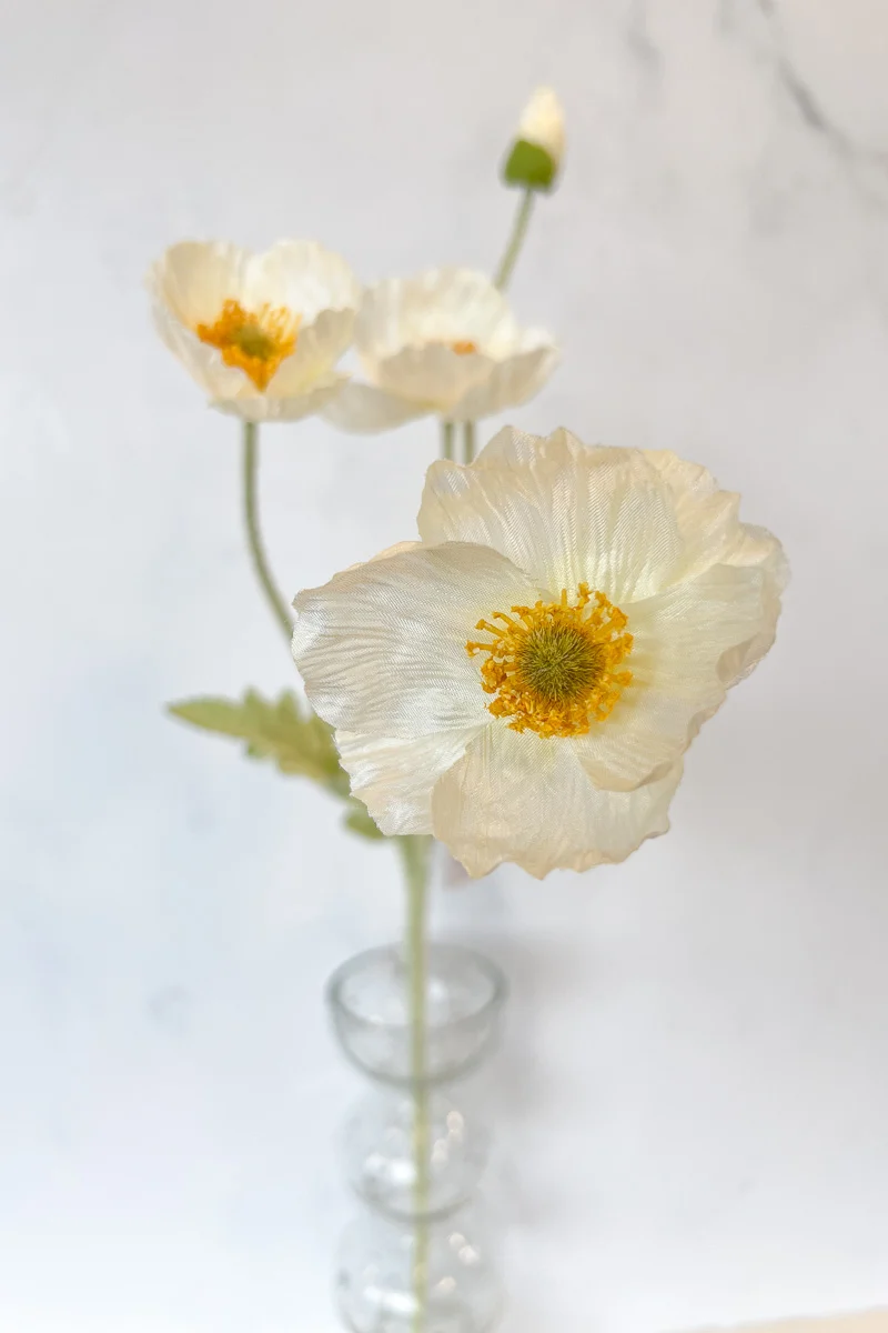 Faux Poppy Spray 23.6" White