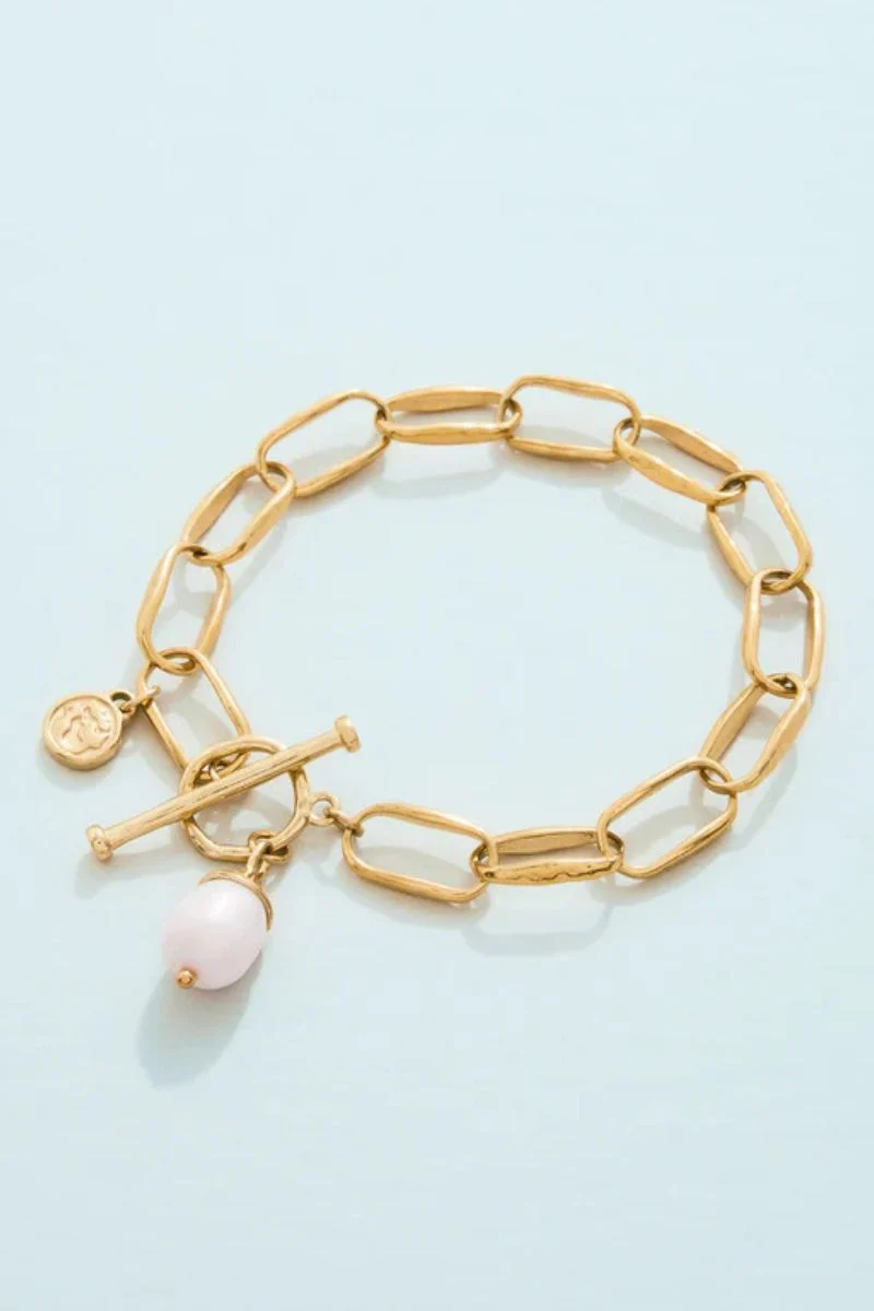 Spartina Splash Collection Bluffton Toggle Bracelet 7.5" Pearl