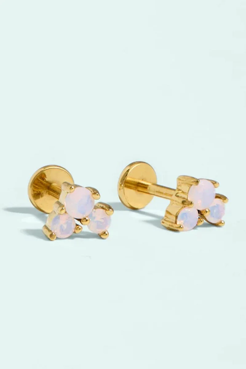 Spartina Splash Collection Bubbles Flat Back Stud Earrings Rose Opal - Image 2