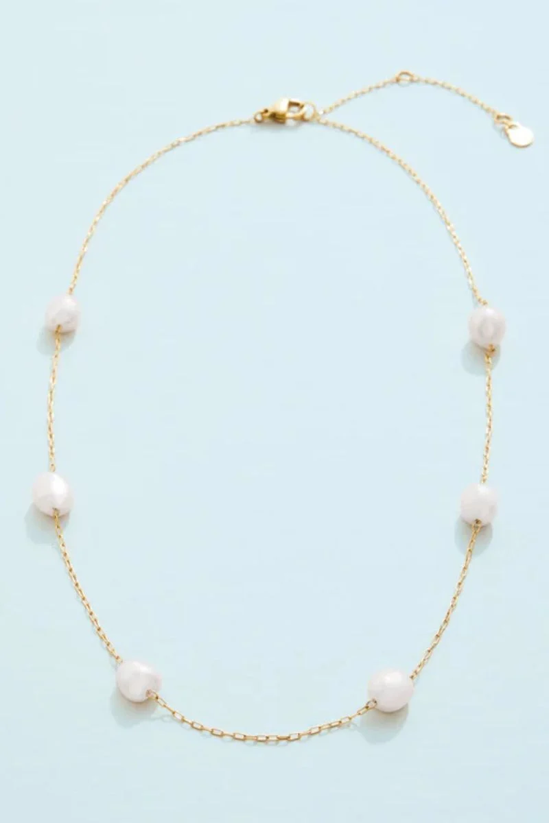 Spartina Splash Collection Buckingham Necklace 18" Pearl