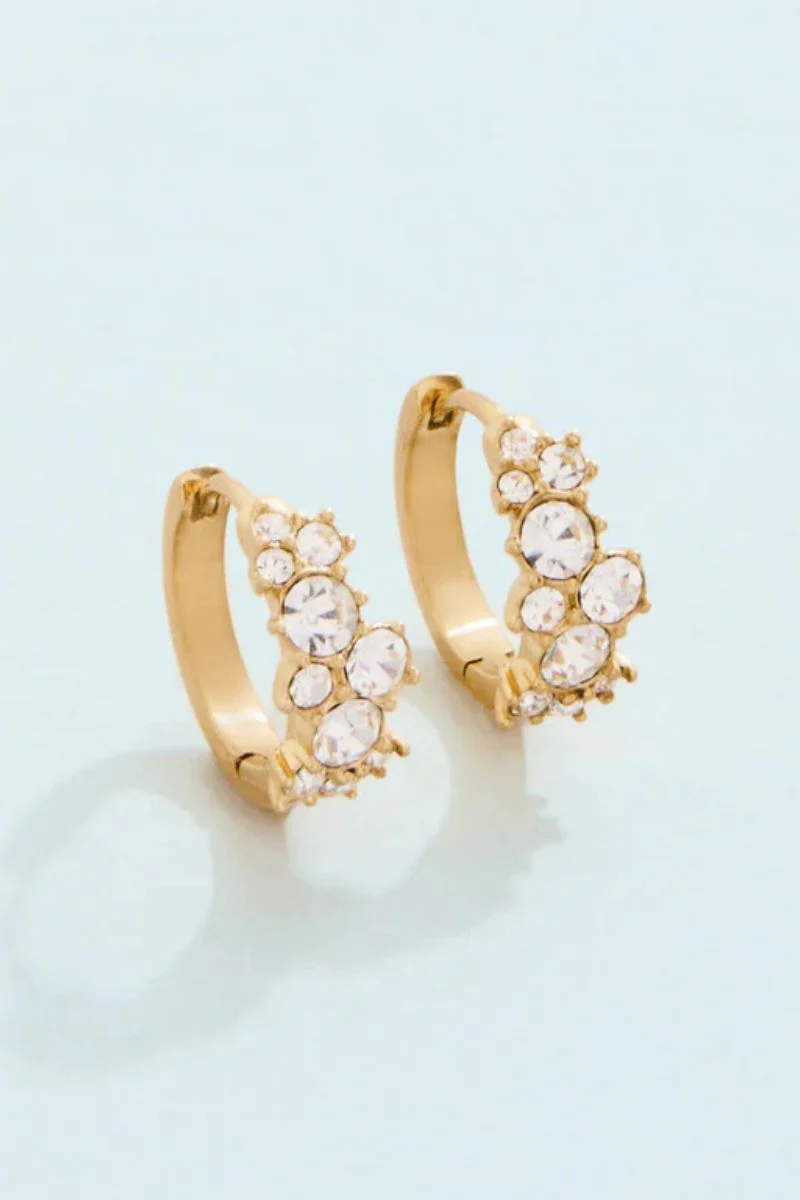 Spartina Splash Collection Champagne Bubbles Hoop Earrings 14mm Crystal - Image 2