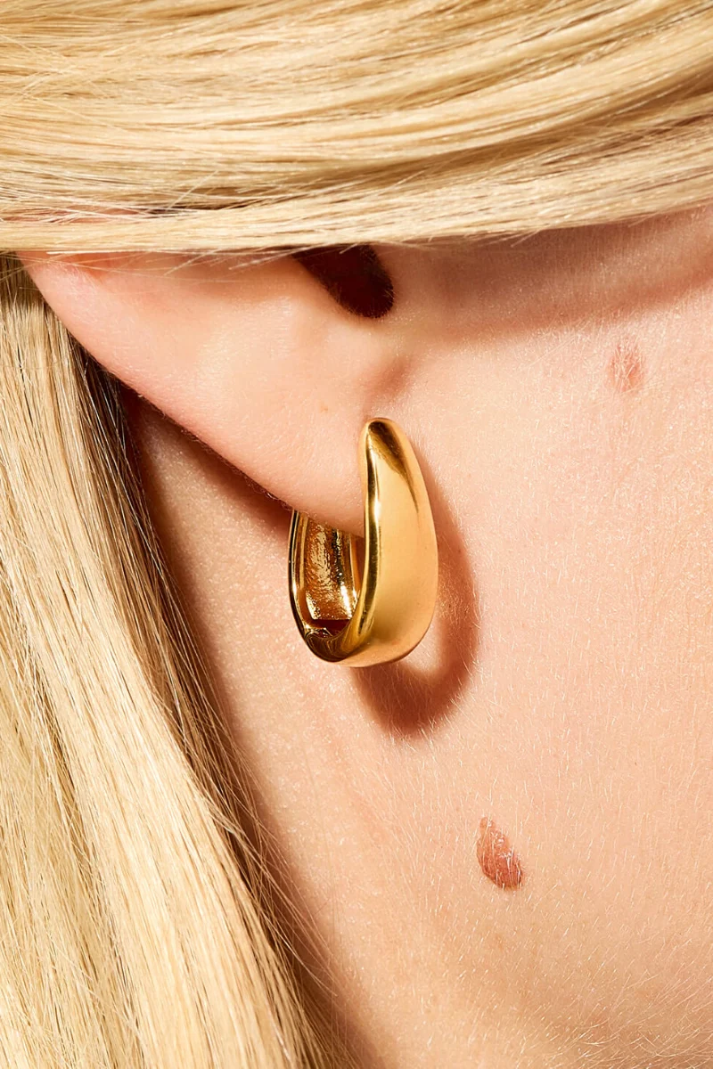 Spartina Splash Chatham Hoop Earrings Gold 18mm