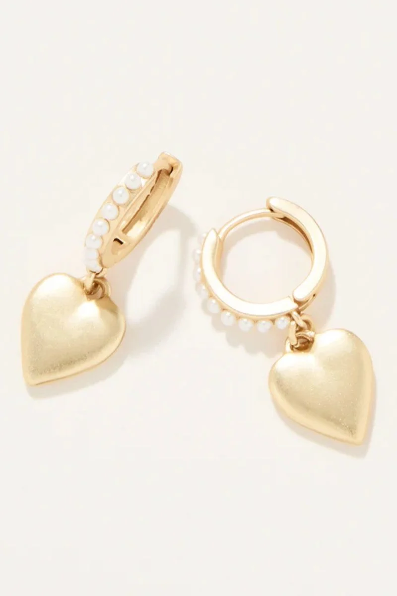 Spartina Earrings Drop Hoop Pearl - Image 2
