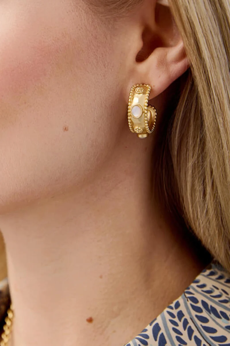 Spartina Mercer House Hoop Earrings Mother of- Pearl