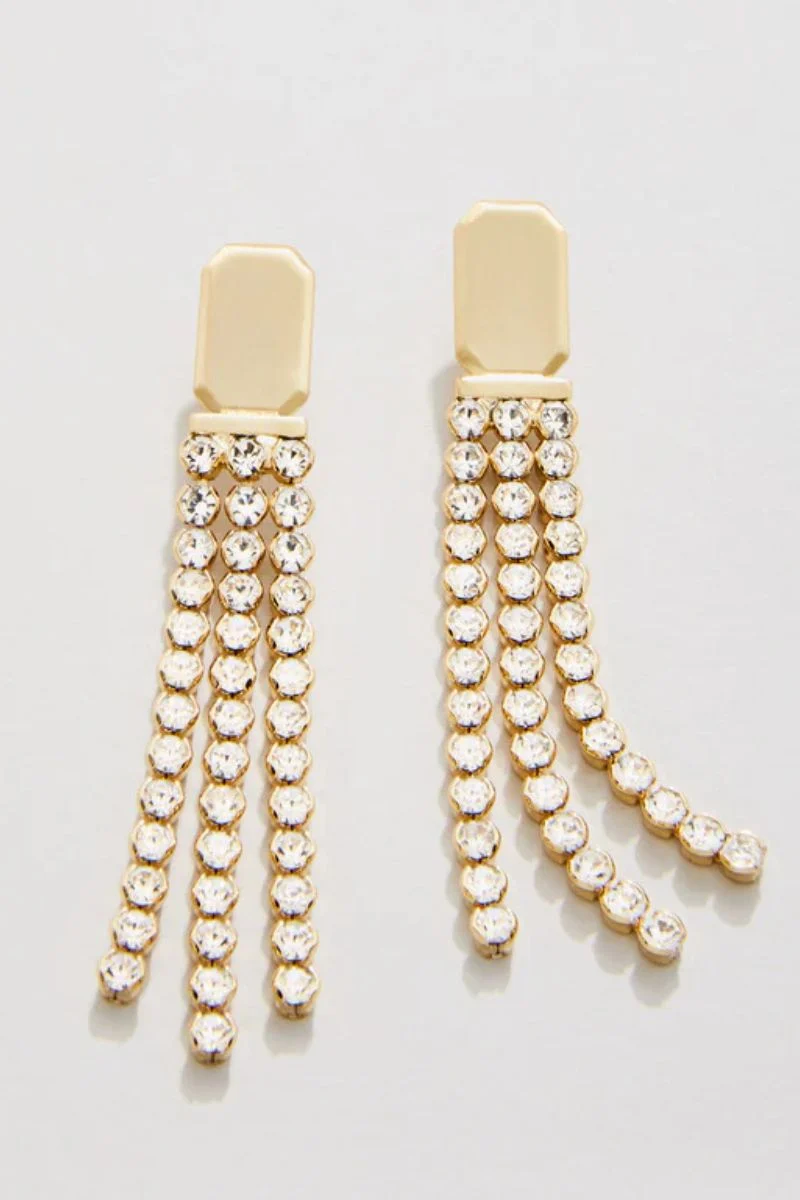 Spartina Mill Creek Earrings Crystal & Gold - Image 2