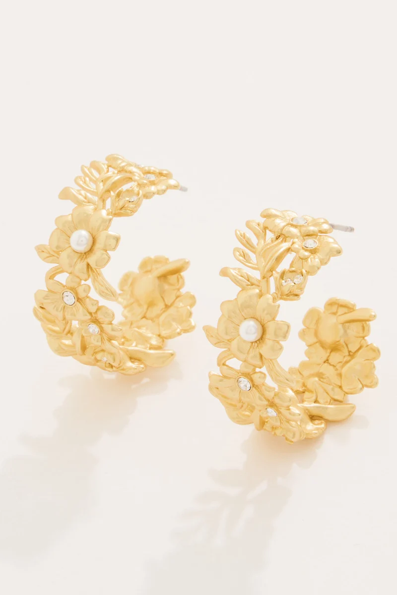 Spartina Posy Party Hoop Earrings Crystal - Image 2