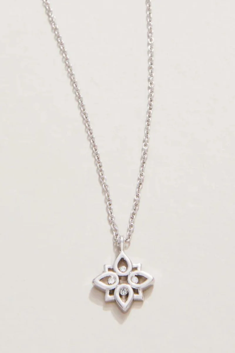 Spartina Sea La Vie Never Give Up Lotus Necklace Silver - Image 2