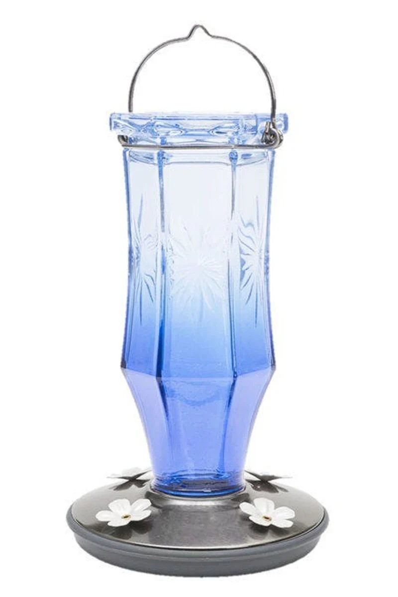 Perky-Pet Starburst Vintage Hummingbird Feeder Sapphire Blue 16 oz - Image 2