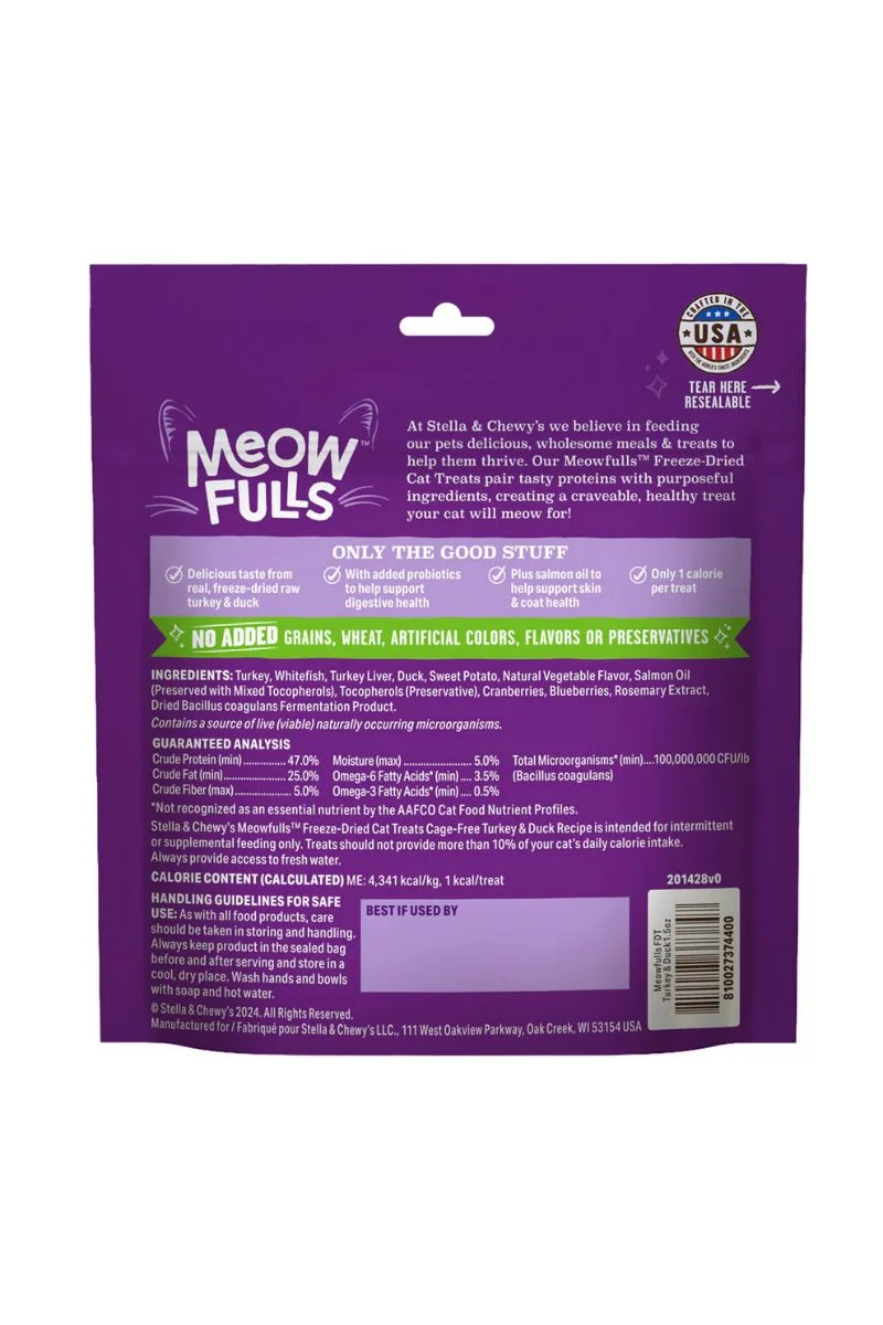 Stella & Chewy's Meowfulls Turkey & Duck Cat Treats 1.5 oz - Image 2