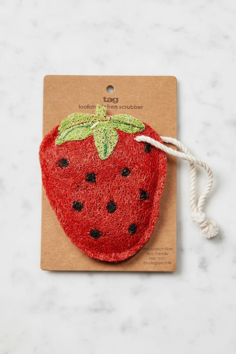 Strawberry Loofah Scrubber