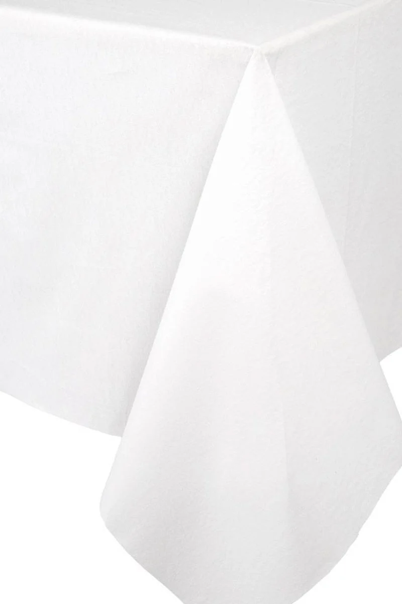 Caspari Paper Linen Table Cover White