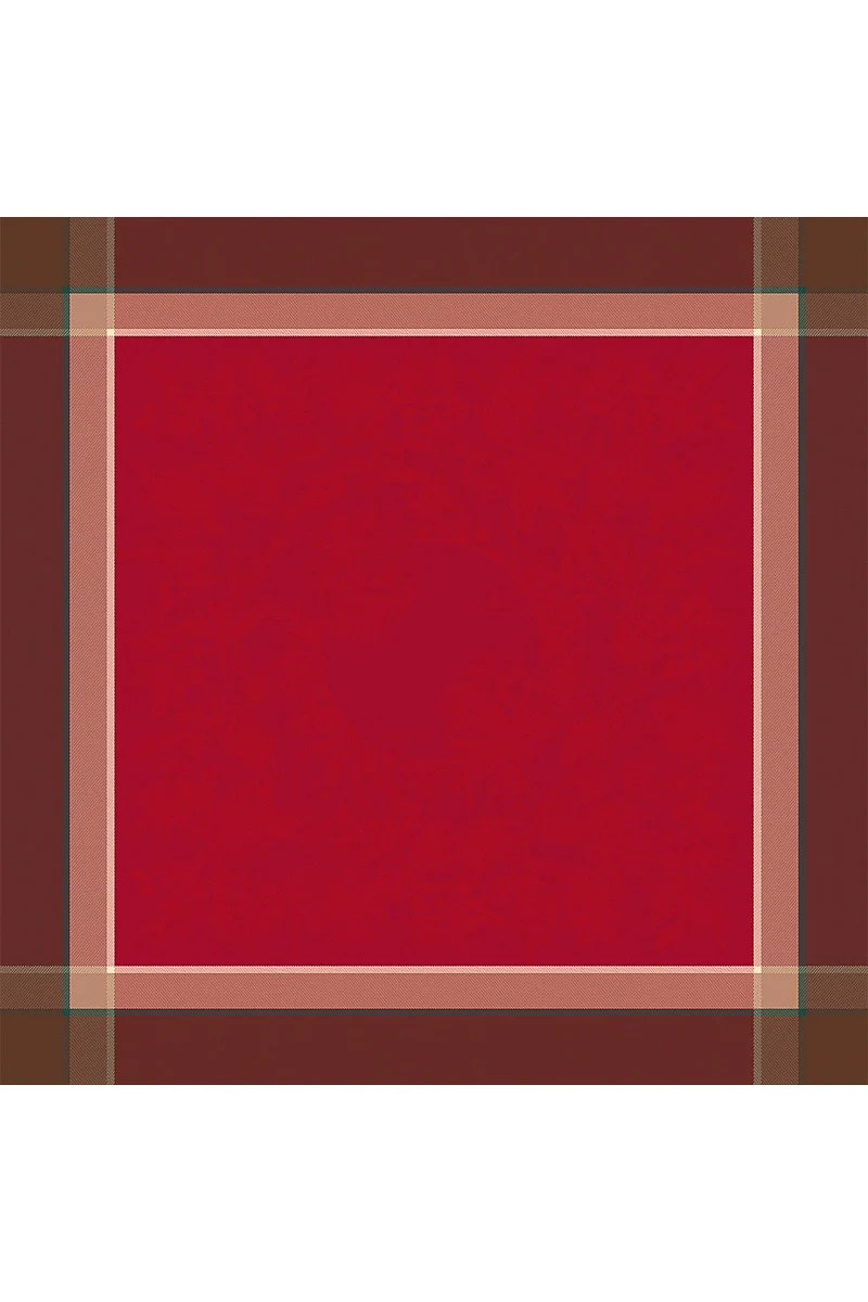 Garnier-Thiebaut Couronne De Noel Tablecloth 69"x69" Rouge - Image 3