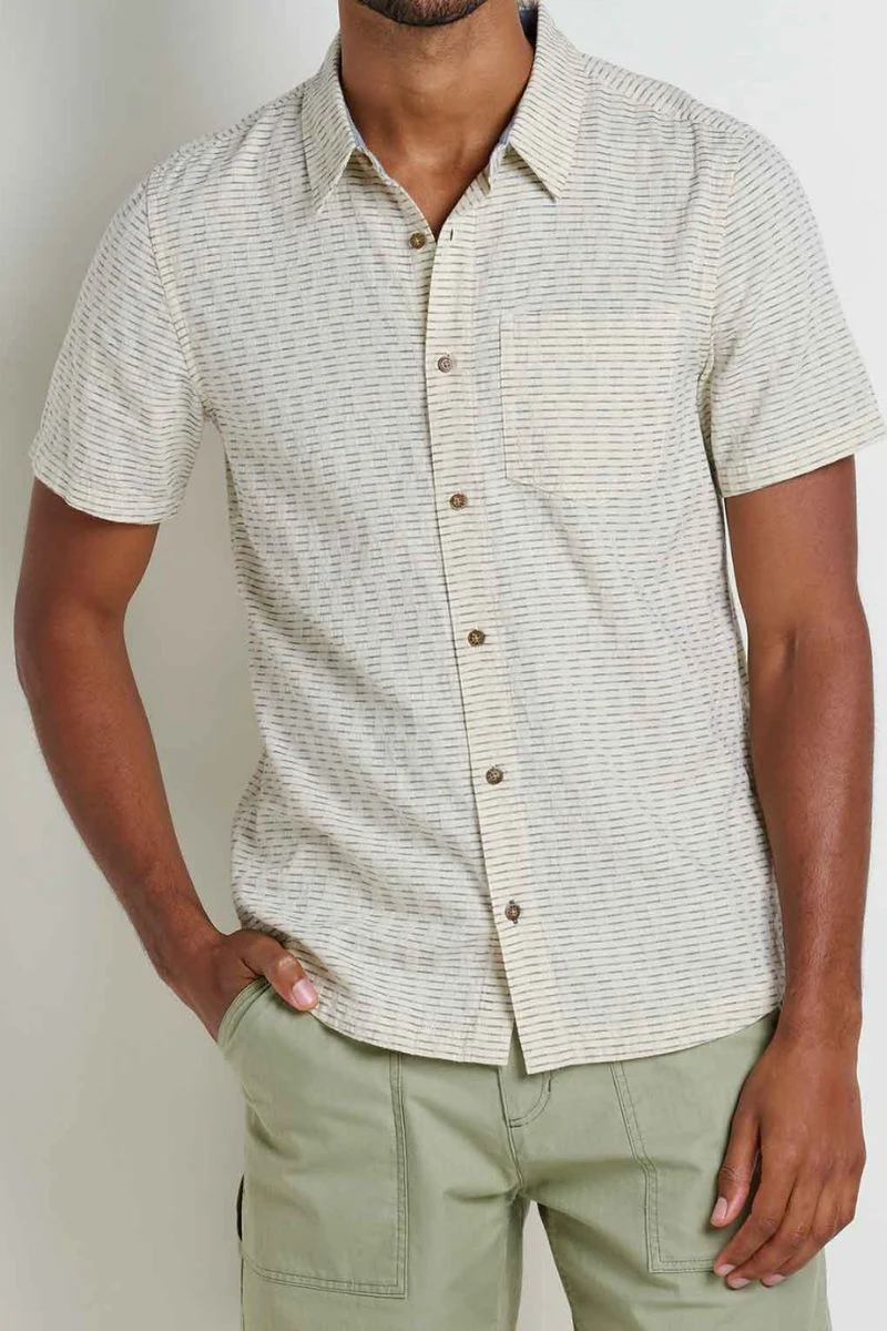 Toad & Co Men's Harris Short Sleeve Shirt Large Salt - Image 2