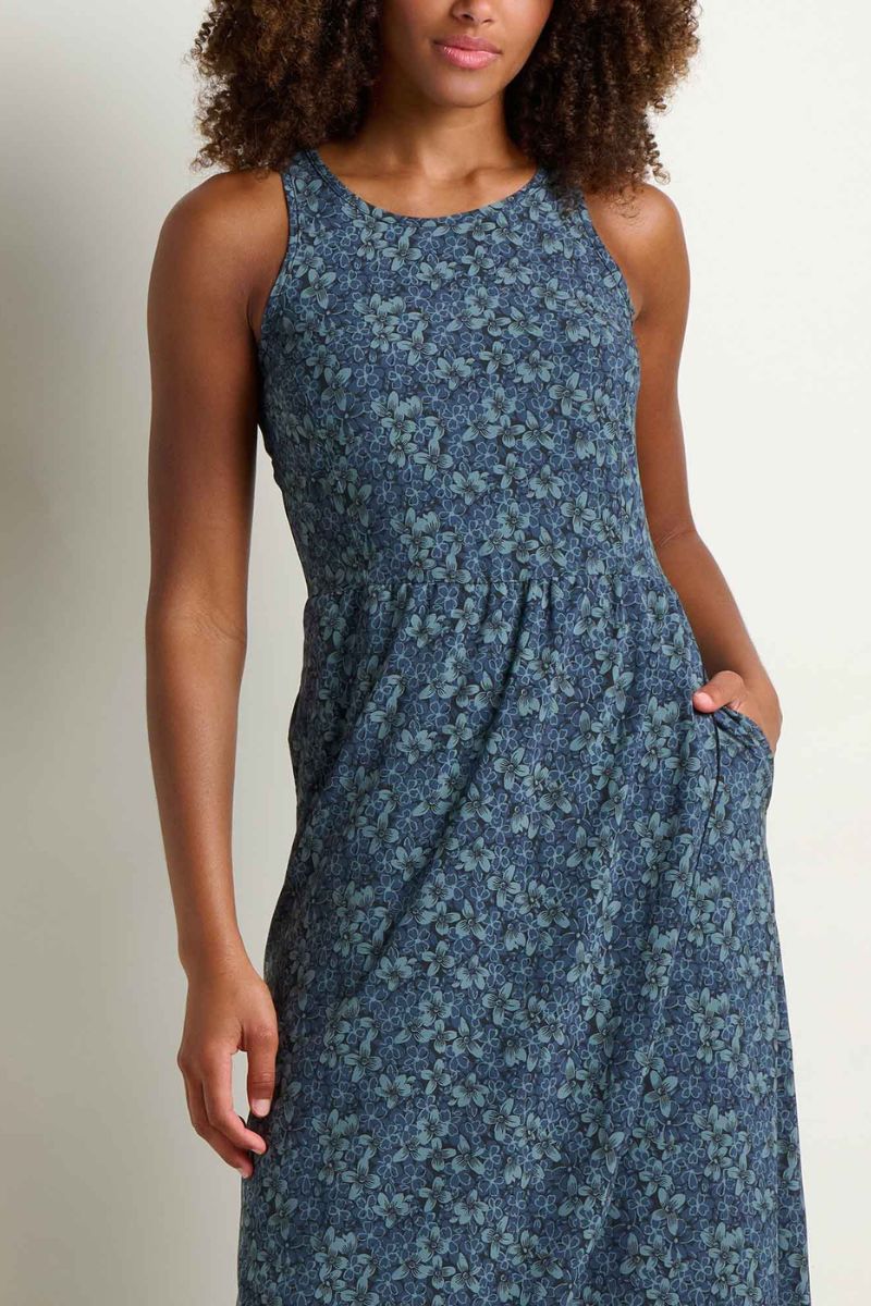Toad & Co. Women's Sunkissed Maxi Dress S Ink Print - Image 3