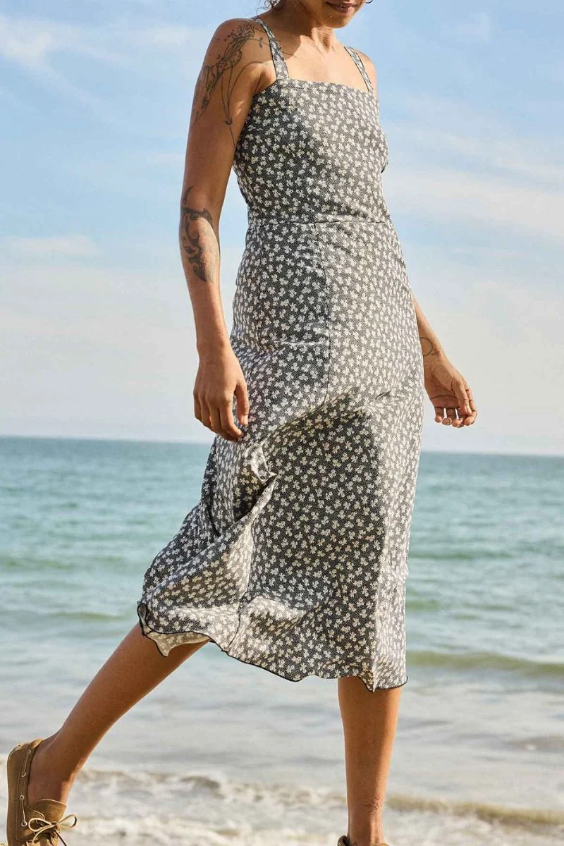 Toad & Co. Women's Sunkissed Tank Midi Dress S Black and Salt Print - Image 2