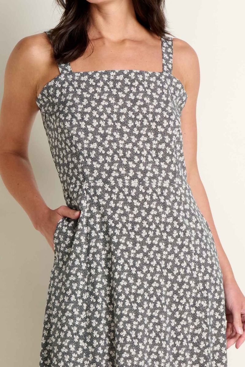 Toad & Co. Women's Sunkissed Tank Midi Dress S Black and Salt Print - Image 5