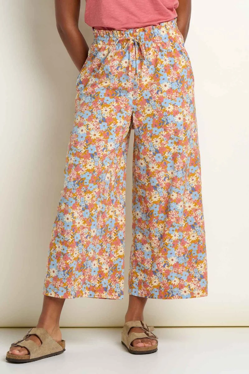 Toad & Co. Women's Sunkissed Wide Leg Crop Pant L Sunset Print - Image 2