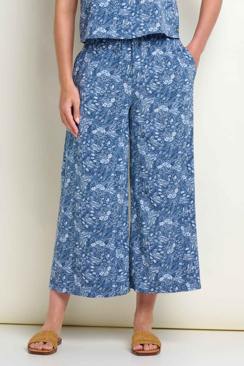 Toad & Co. Women's Sunkissed Wide Leg Crop Pant XS Canal Print