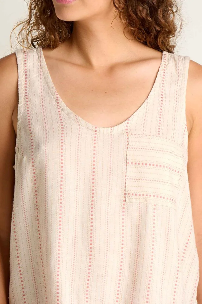 Toad & Co. Women's Taj Hemp Button Back Tank L London Fog Dobby - Image 4