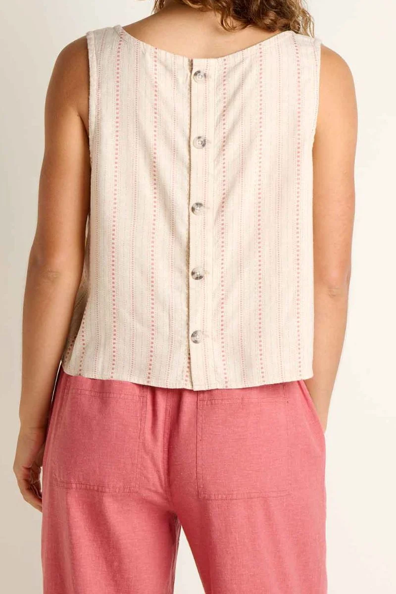 Toad & Co. Women's Taj Hemp Button Back Tank S London Fog Dobby - Image 3