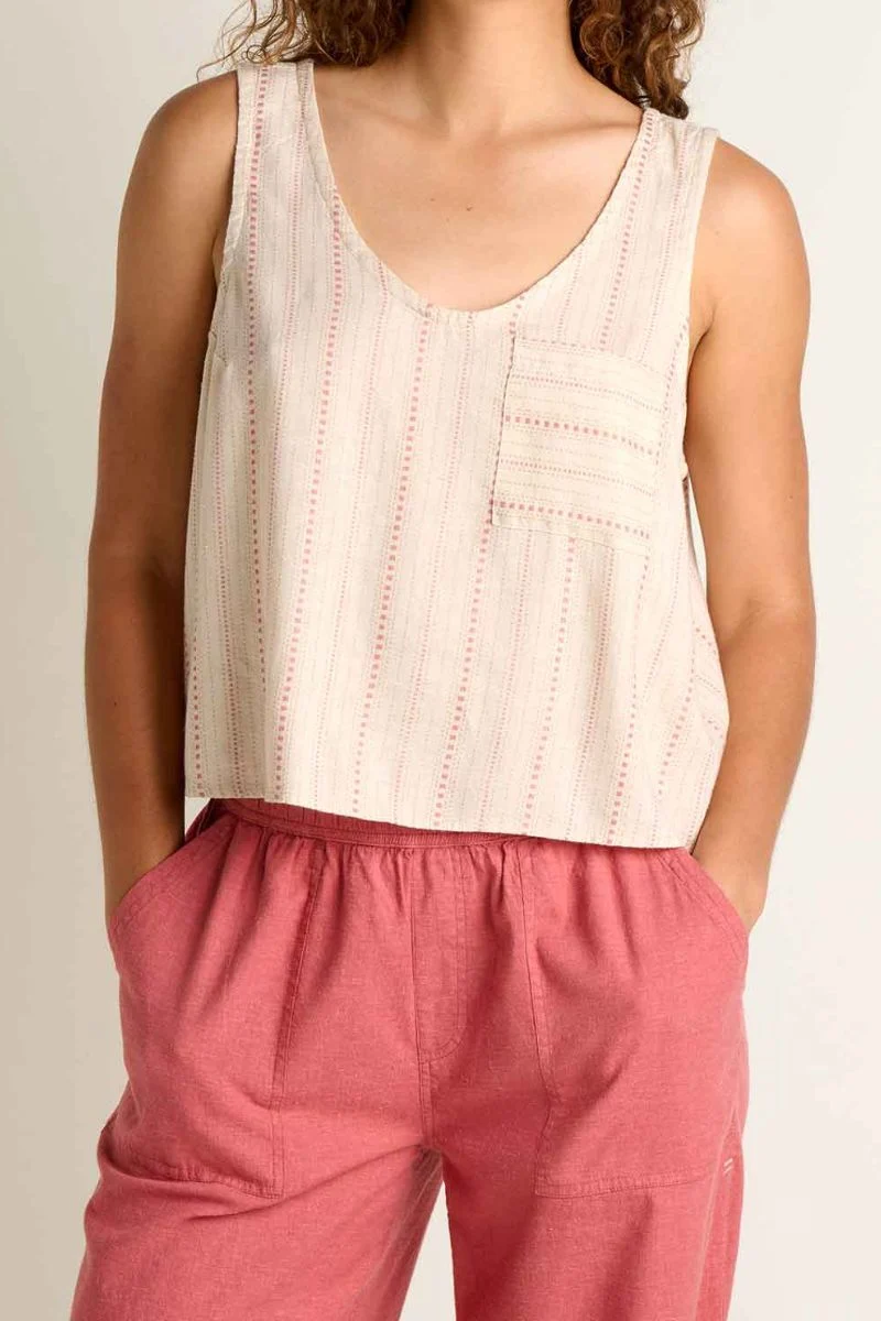 Toad & Co. Women's Taj Hemp Button Back Tank XS London Fog Dobby - Image 2
