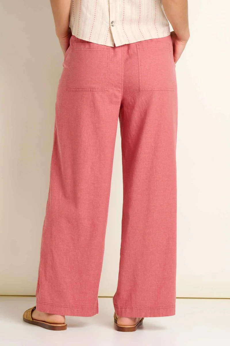 Toad & Co. Womens Taj Hemp Wide Leg Pant M Dusty Cedar - Image 3