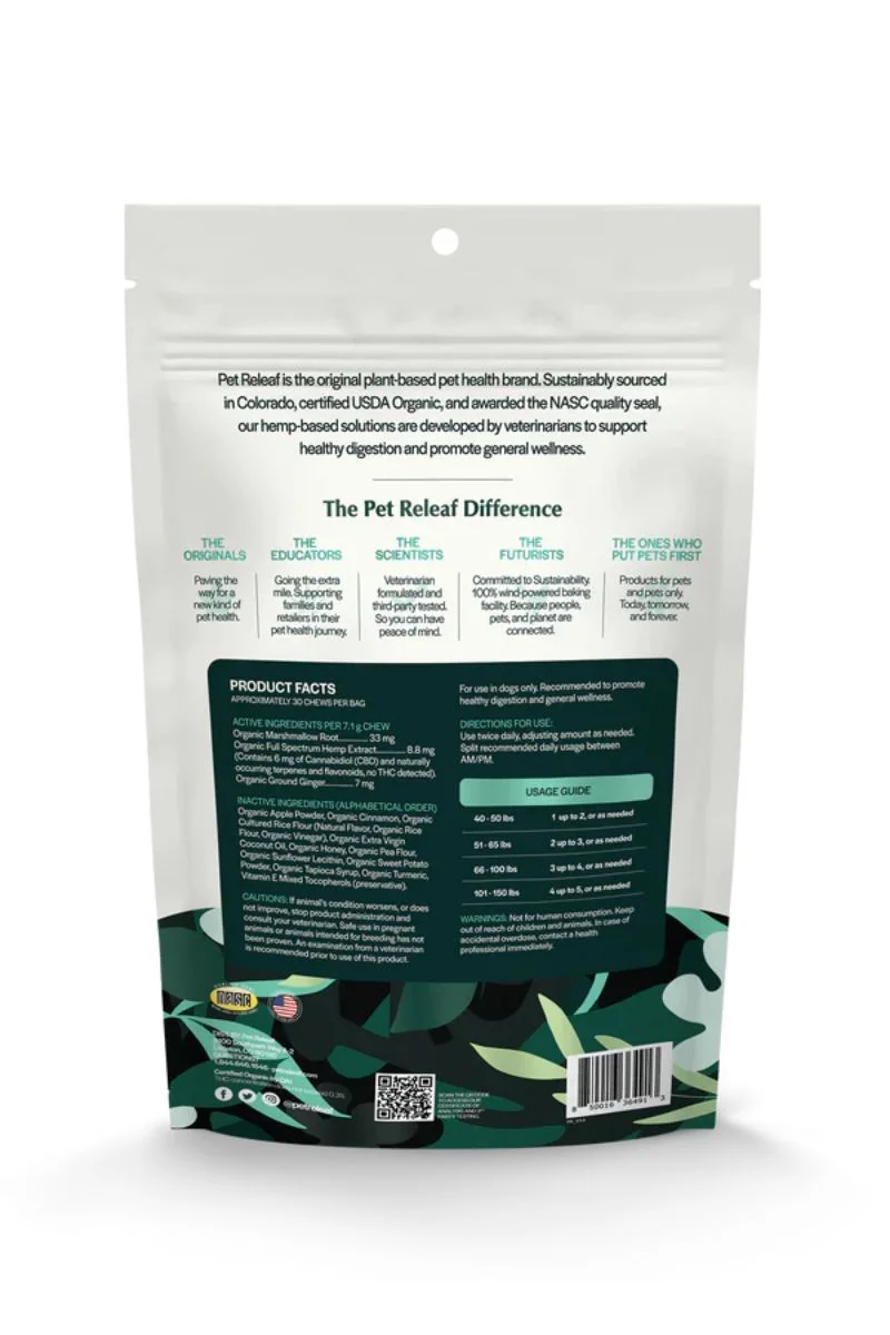 Pet Releaf Digestive Releaf CBD Edibites Large Dogs Soft Chews Sweet Potato Pie 7.5 oz - Image 2