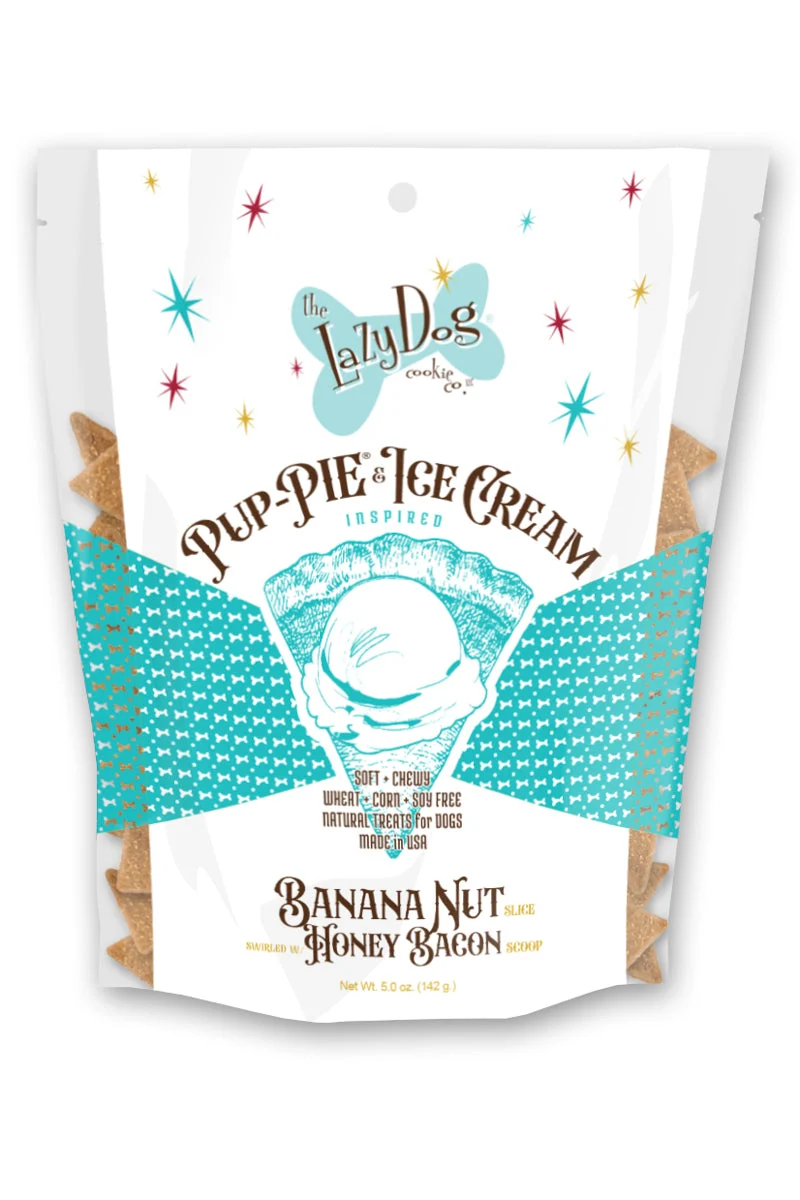 Lazy Dog Pup-PIE & Ice Cream Slices Banana Nut w/ Honey & Bacon Dog Treats 5 oz - Image 2
