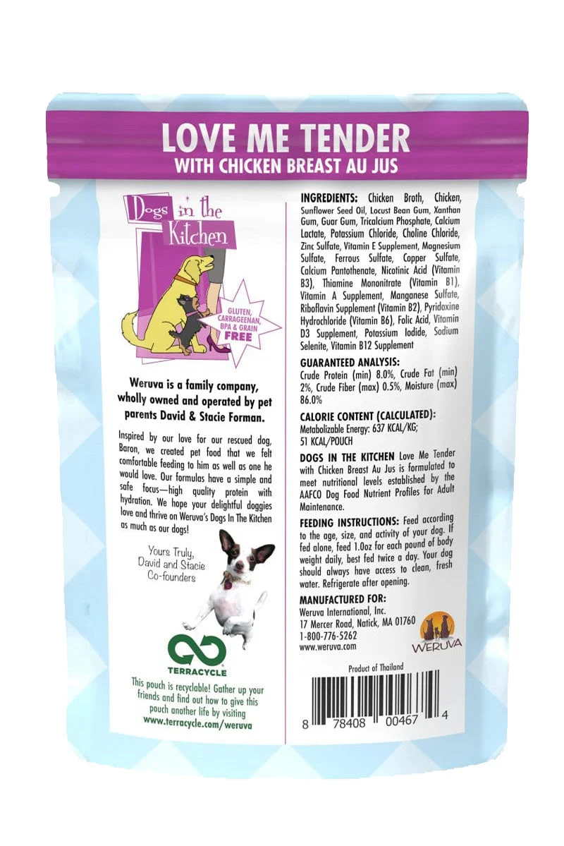 Weruva Dogs In The Kitchen Love Me Tender with Chicken Breast Au Jus Pouch 2.8 oz - Image 2