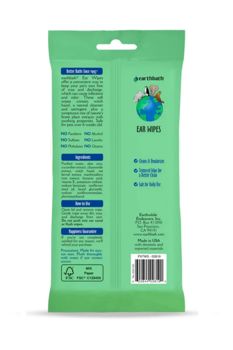 Earthbath Ear Wipes Witch Hazel & Chamomile - Image 3