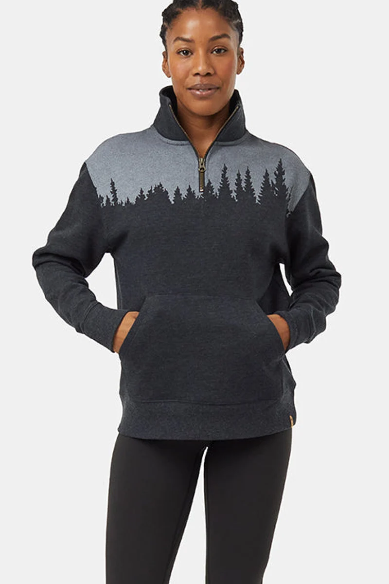 Women 1/4 Zip Meteorite Black Heather/White Small - Image 2