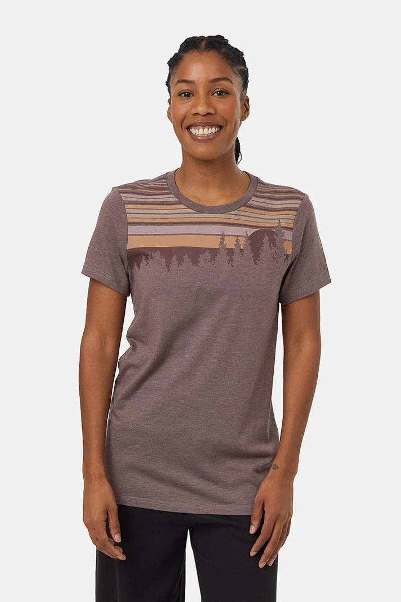 Women T-Shirt Retro Juniper Elkwood Heather/Deep Mahogany Small - Image 3