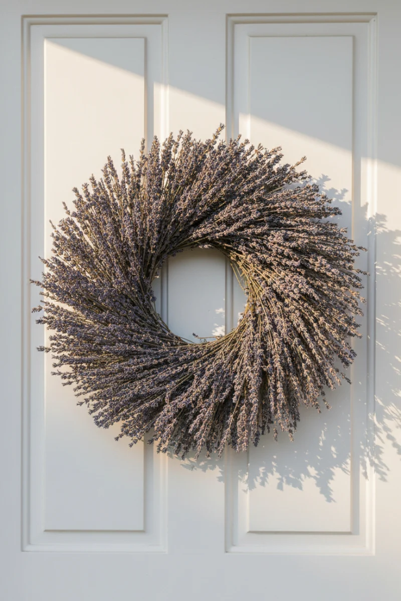 English Lavender Preserved Wreath 16"